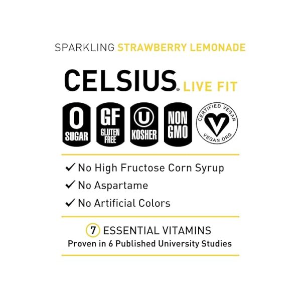 Celsius Sparkling Strawberry Lemonade - Image 4