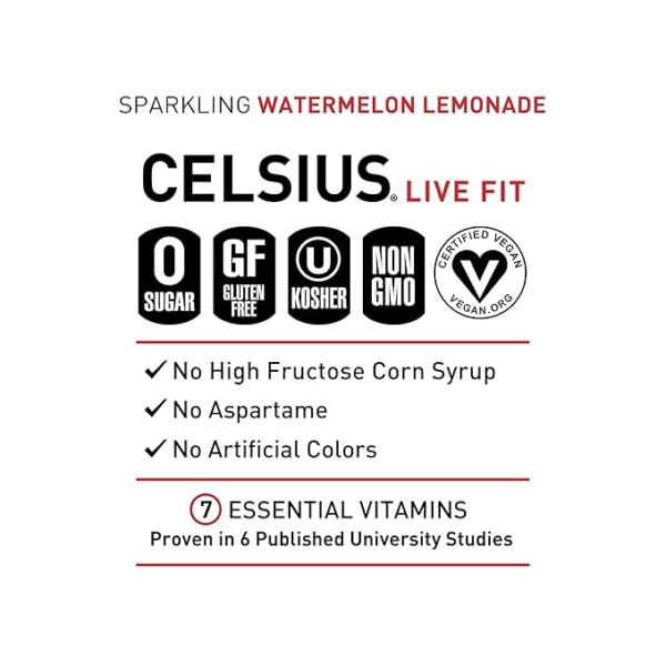 Celsius Sparkling Watermelon Lemonade - Image 4