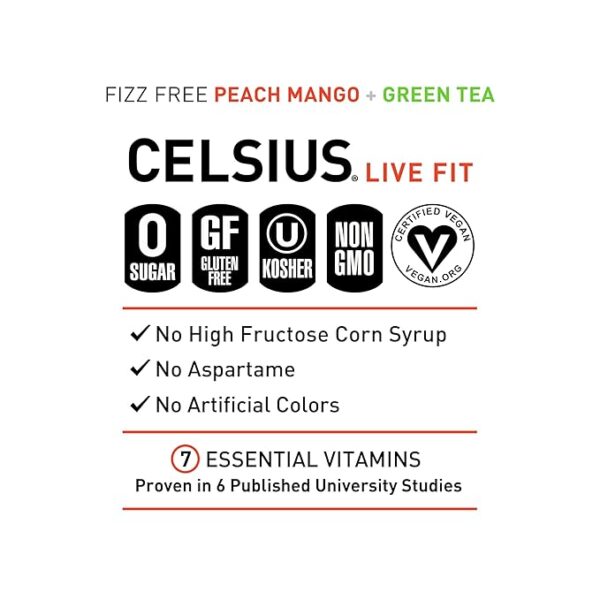 Celsius Peach Mango Green Tea - Image 4