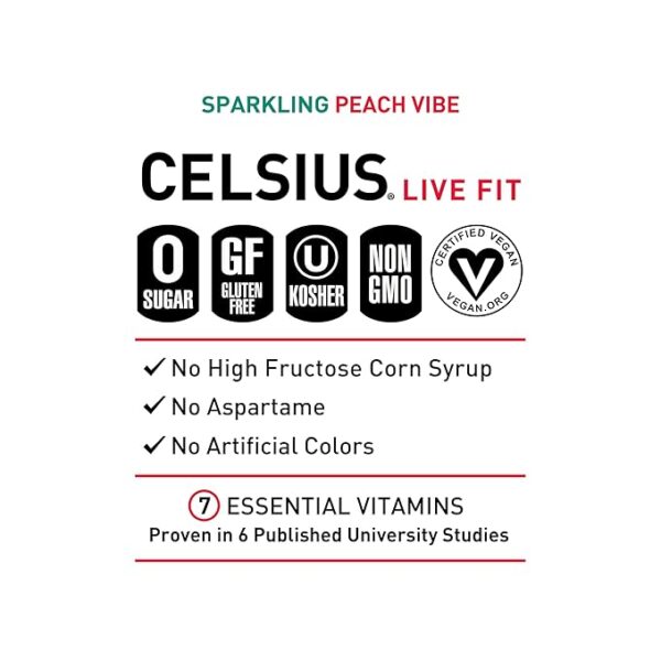 Celsius Sparkling Peach Vibe - Image 4