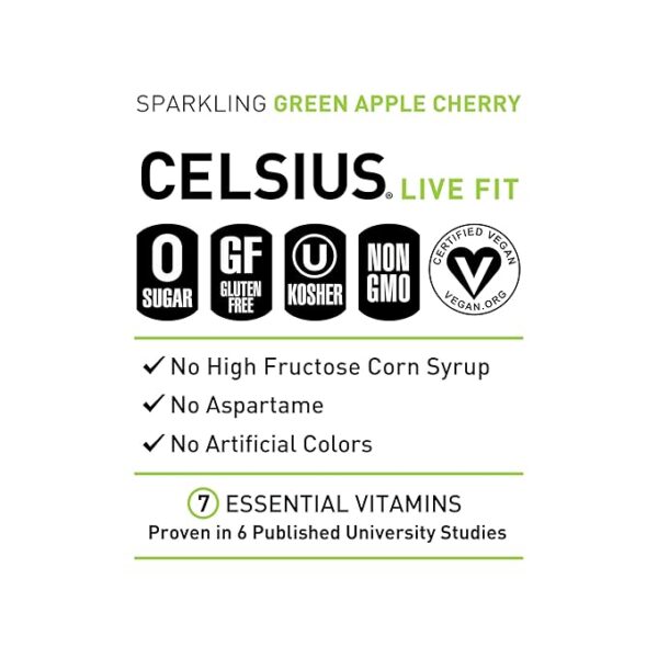 Celsius Sparkling Green Apple Cherry - Image 4