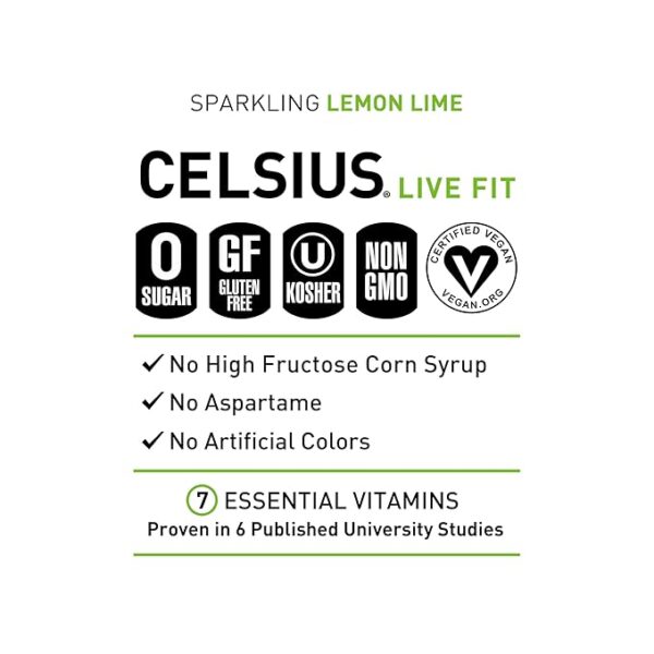 Celsius Sparkling Lemon Lime - Image 4