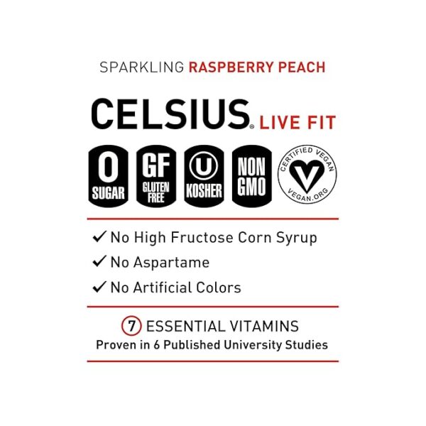 Celsius Sparkling Raspberry Peach - Image 4