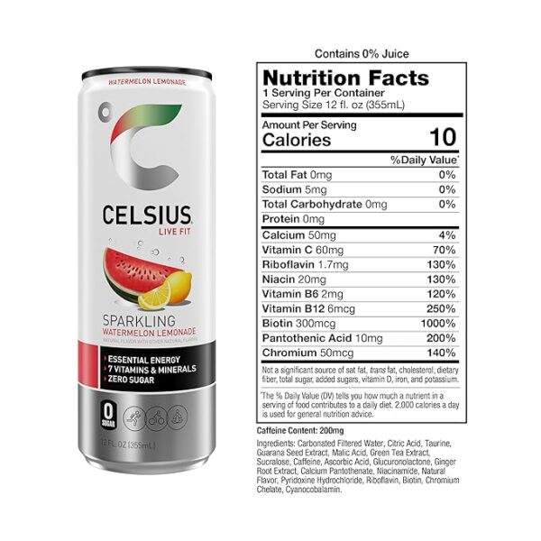 Celsius Sparkling Watermelon Lemonade - Image 3