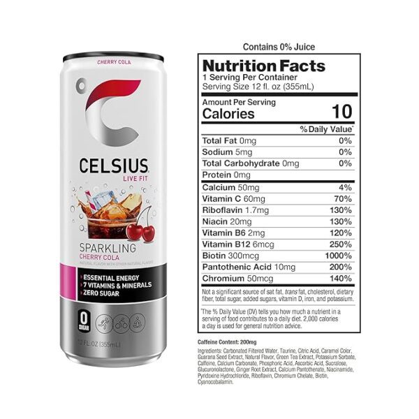 Celsius Sparkling Cherry Cola - Image 3