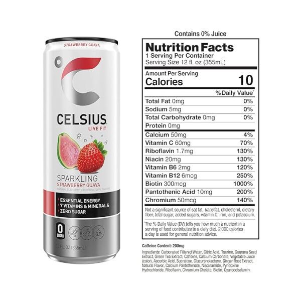 Celsius Sparkling Strawberry Guava - Image 3