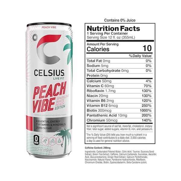 Celsius Sparkling Peach Vibe - Image 3