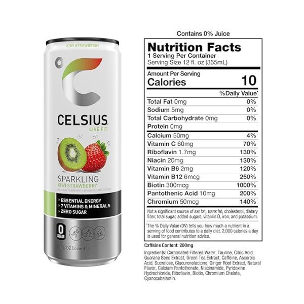 Celsius Sparkling Kiwi Strawberry - Image 3