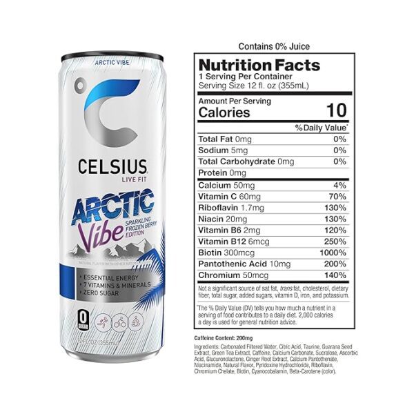 Celsius Arctic Vibe Sparkling Frozen Berry - Image 3