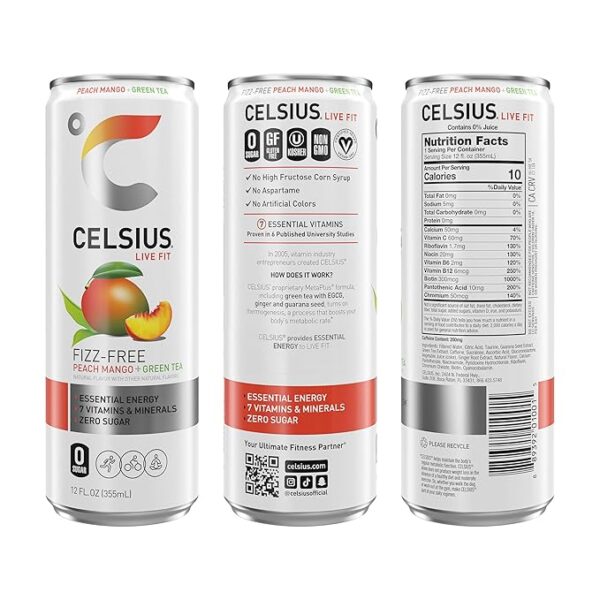 Celsius Peach Mango Green Tea - Image 2