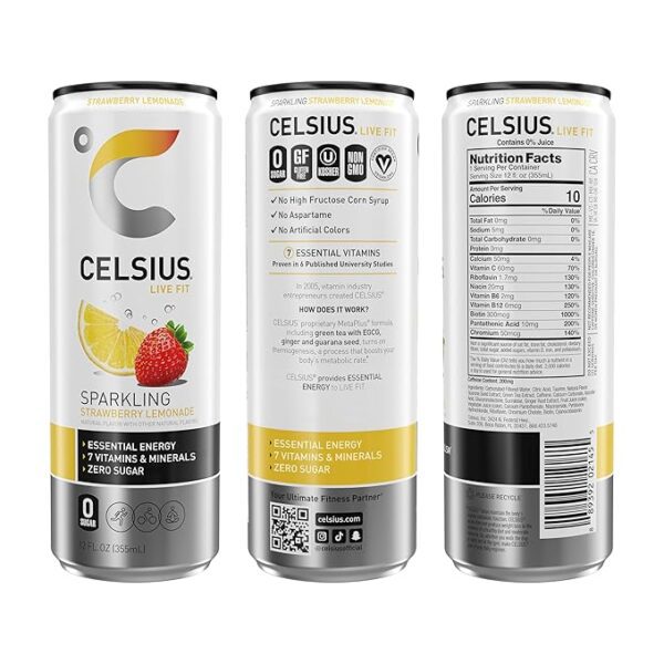 Celsius Sparkling Strawberry Lemonade - Image 2